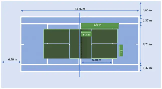 pista pickleball en una pista tenis